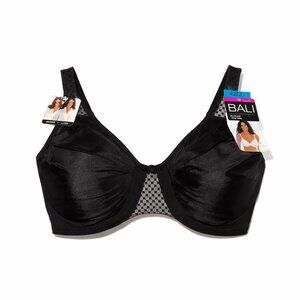 NWT BALI Minimizer Underwire Black Tan Bra Style 3385 Size 42DDD